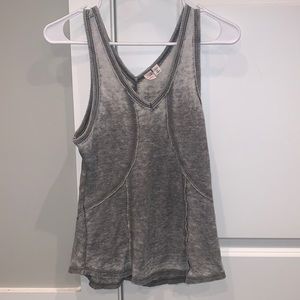 Acid wash gray tank top